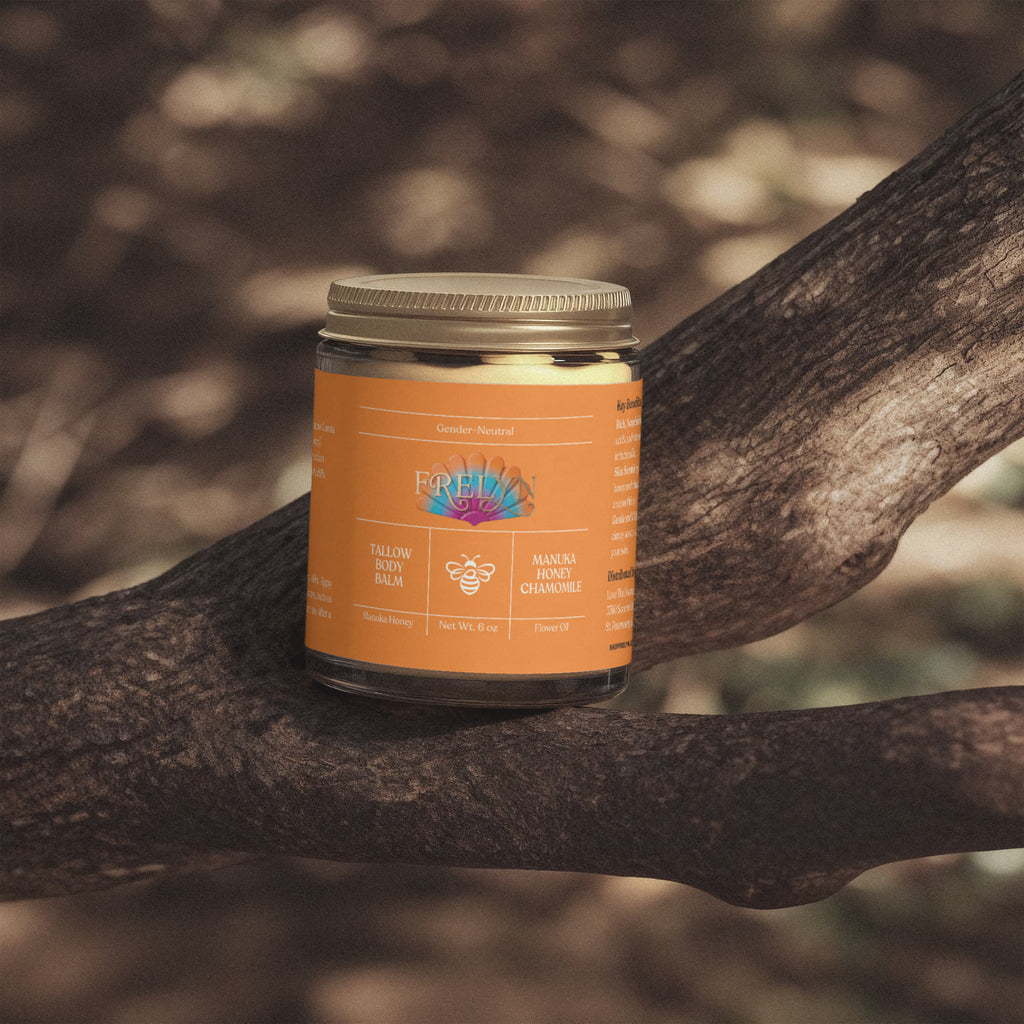 Manuka Honey & Chamomile Tallow Body Balm – Soothing Moisturizer | By Frelyn