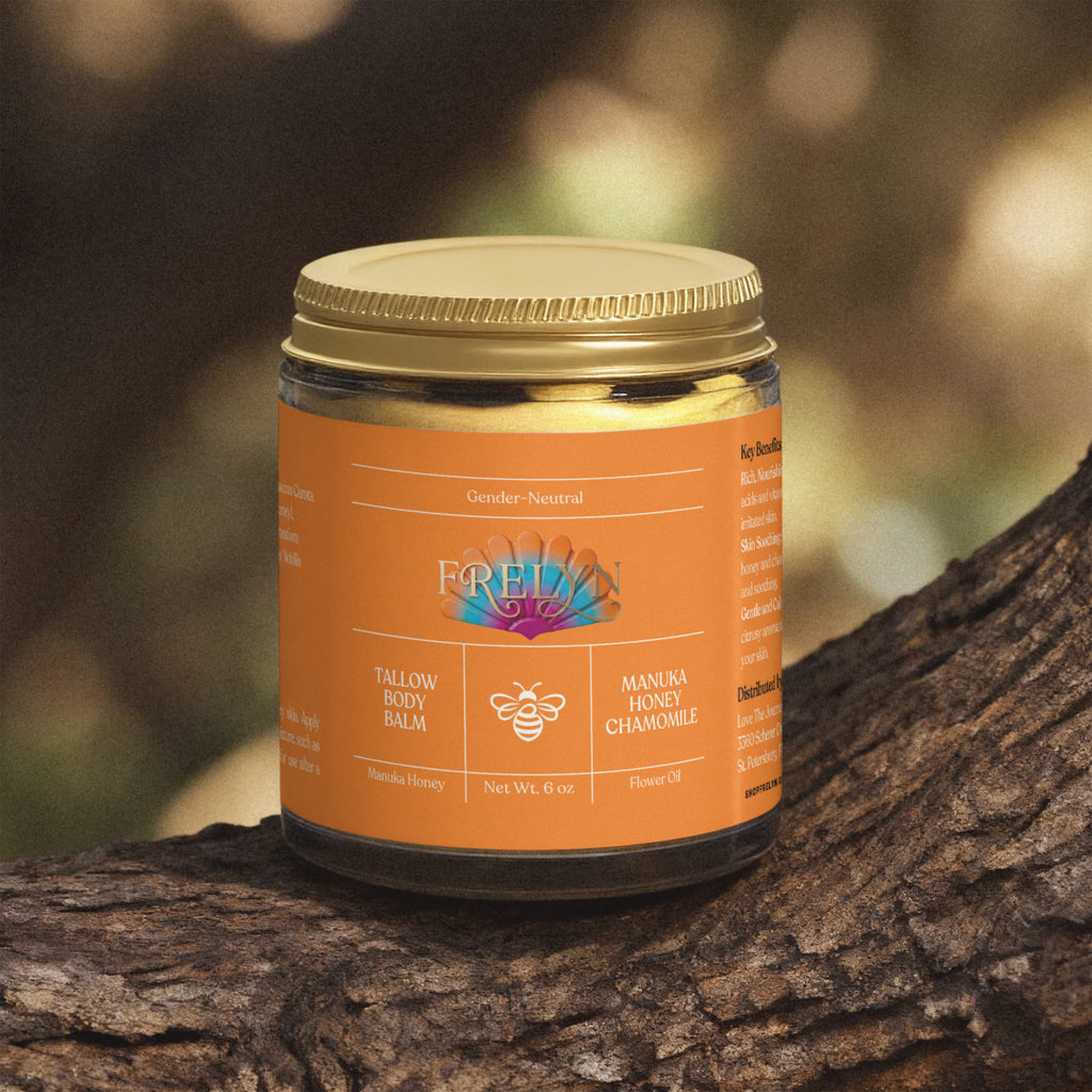 Manuka Honey & Chamomile Tallow Body Balm – Soothing Moisturizer | By Frelyn