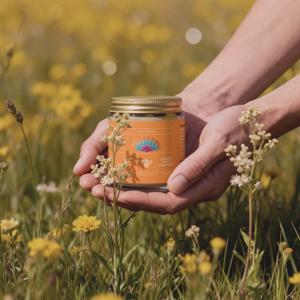 Manuka Honey & Chamomile Tallow Body Balm – Soothing Moisturizer | By Frelyn