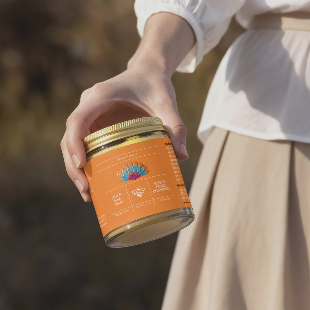 Manuka Honey & Chamomile Tallow Body Balm – Soothing Moisturizer | By Frelyn