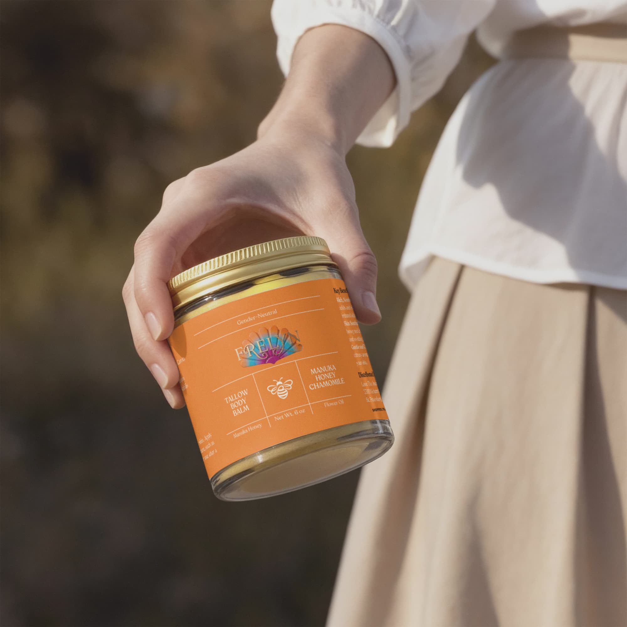 Manuka Honey & Chamomile Tallow Body Balm – Soothing Moisturizer | By Frelyn