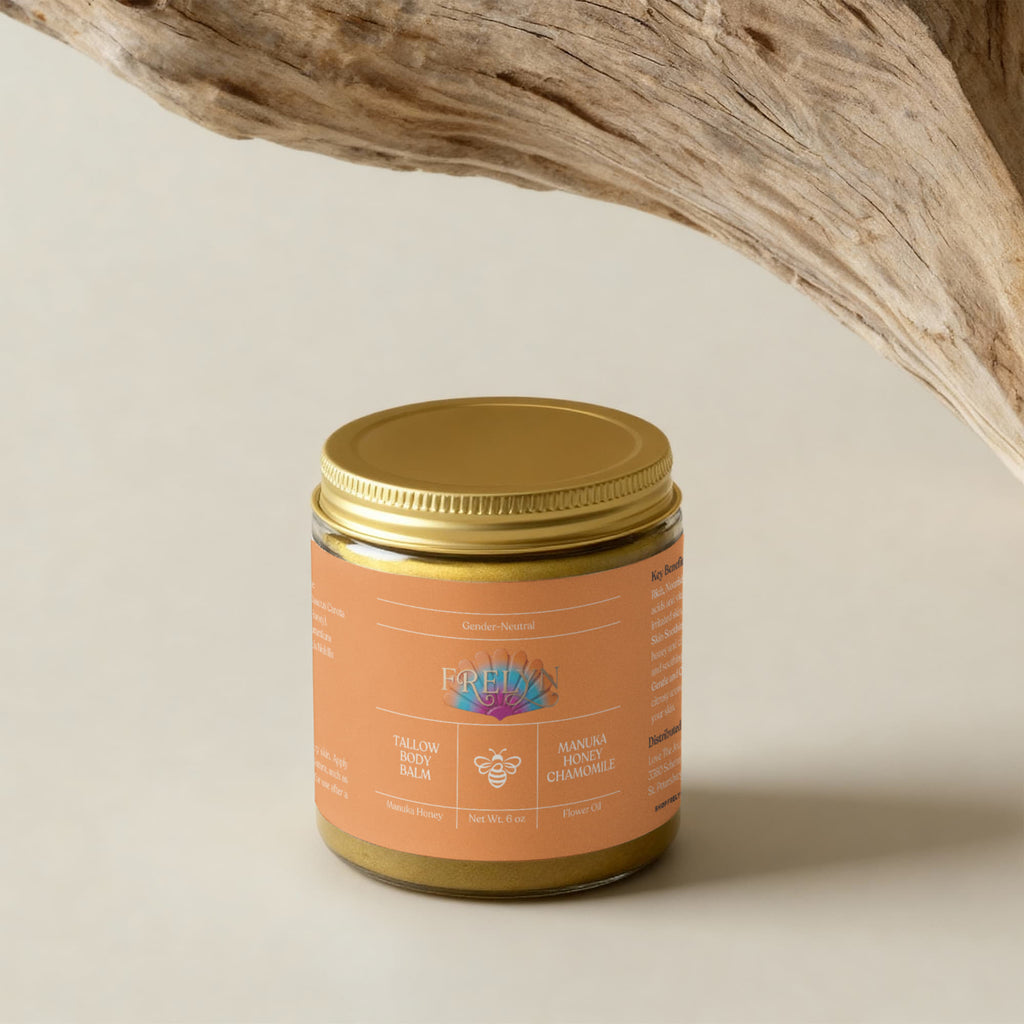 Manuka Honey & Chamomile Tallow Body Balm – Soothing Moisturizer | By Frelyn