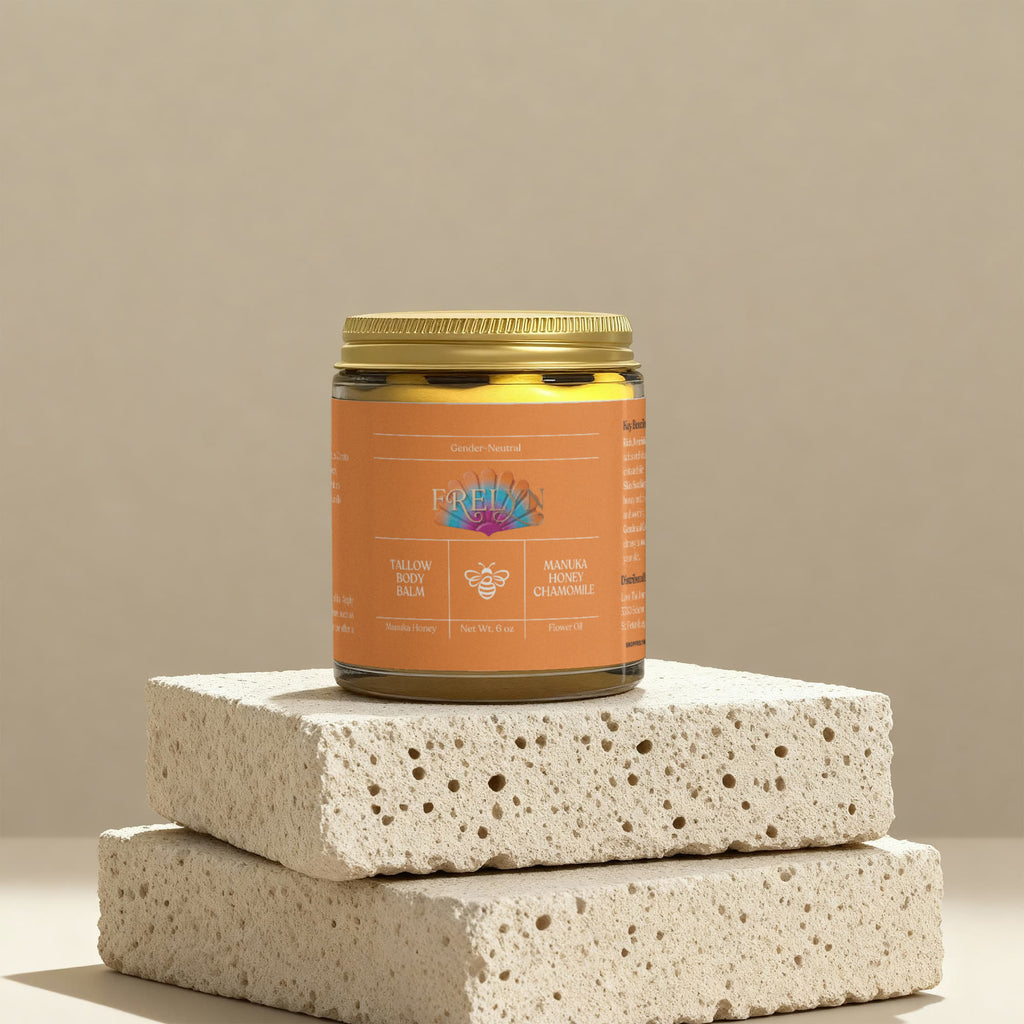 Manuka Honey & Chamomile Tallow Body Balm – Soothing Moisturizer | By Frelyn