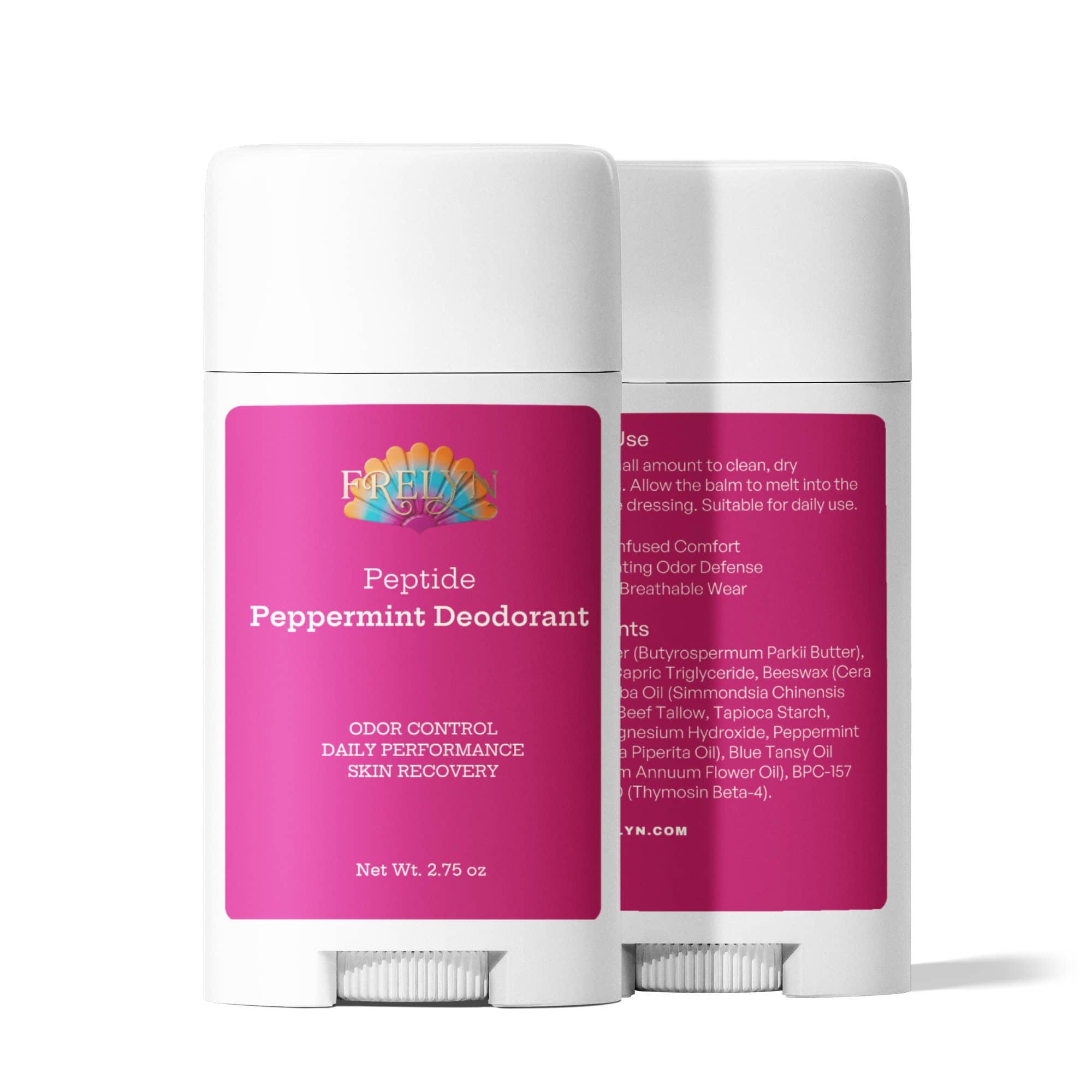 Peptide Peppermint Natural Deodorant (2 Pack) | By Frelyn