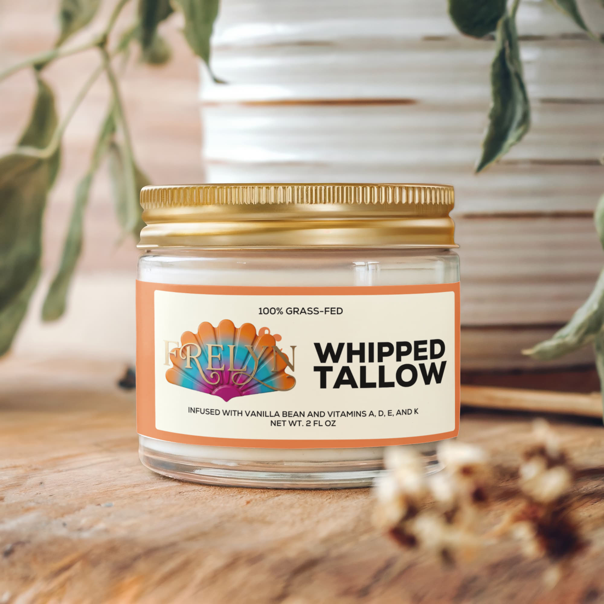 Whipped Grass-Fed Tallow Balm with Vanilla Bean – Deep Moisturizer | By Frelyn