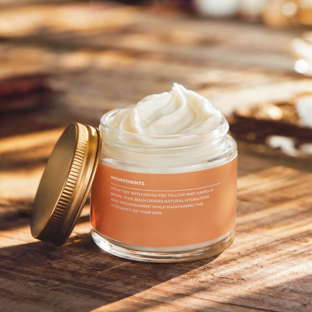 Whipped Grass-Fed Tallow Balm with Vanilla Bean – Deep Moisturizer | By Frelyn